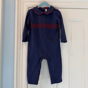 The Beaufort Bonnet Company Navy and Red Romper Size 18-24 Months
